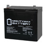 Mighty Max Battery 12V 55Ah Battery for Pride Mobility QUANTUM 1122 Powerchair - 2 Pack ML55-12MP241013911